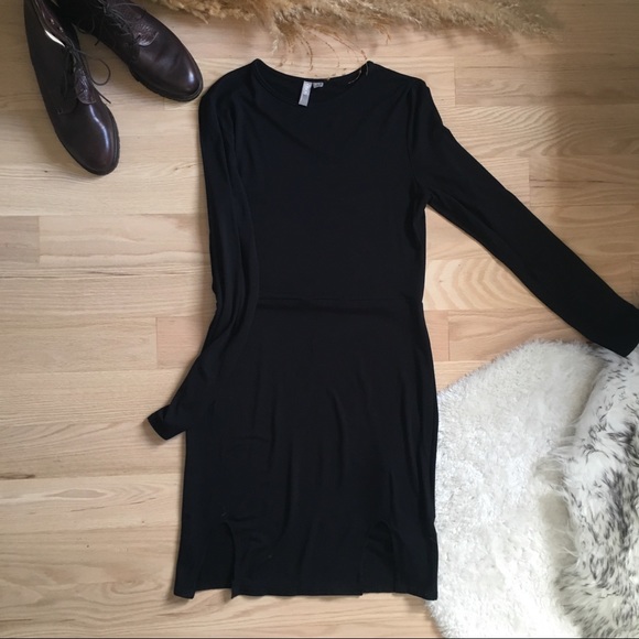 ASOS Long Sleeve Bodycon Dress With Curved Splits - Picture 5 of 10